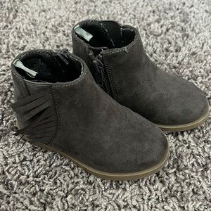 Suede brown color toddler booties